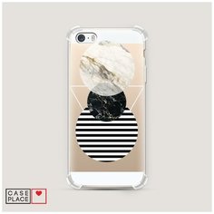 Противоударный силиконовый чехол "Пирамида из кругов" на Apple iPhone 5/5S/SE / Айфон 5/5S/SE Case Place