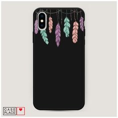 Чехол силиконовый Матовый iPhone XS Max (10S Max) Гирлянда из перьев 2 Case Place