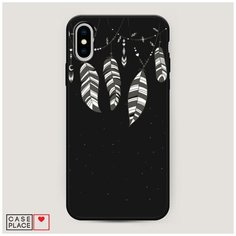 Чехол силиконовый Матовый iPhone XS Max (10S Max) Гирлянда из перьев 3 Case Place