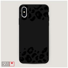 Чехол силиконовый Матовый iPhone XS Max (10S Max) Окрас леопарда рамка черная Case Place