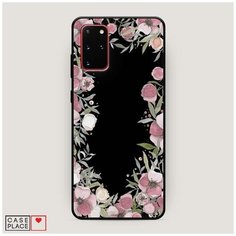 Чехол силиконовый Матовый Samsung Galaxy S20 Plus Розовая цветочная рамка Case Place