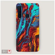 Чехол Пластиковый Samsung Galaxy A9 2018 Желто-голубой флюид Case Place
