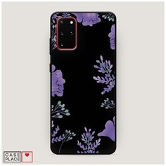 Чехол силиконовый Матовый Samsung Galaxy S20 Plus Сиреневая цветочная рамка Case Place