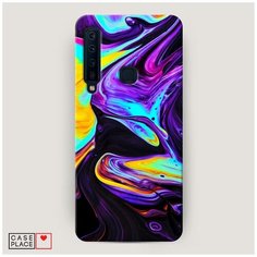 Чехол Пластиковый Samsung Galaxy A9 2018 Фиолетовый флюид арт Case Place