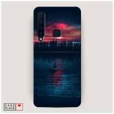 Чехол Пластиковый Samsung Galaxy A9 2018 Лодка в закате Case Place