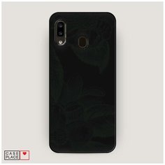 Чехол силиконовый Матовый Samsung Galaxy A20 Цветы тату Case Place