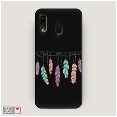 Чехол силиконовый Матовый Samsung Galaxy A20 Гирлянда из перьев 2 Case Place