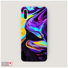 Чехол Пластиковый Samsung Galaxy A50 Фиолетовый флюид арт Case Place