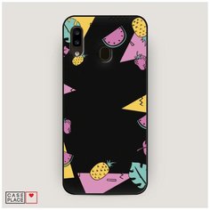 Чехол силиконовый Матовый Samsung Galaxy A20 Летняя рамка Case Place