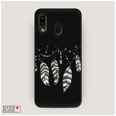 Чехол силиконовый Матовый Samsung Galaxy A20 Гирлянда из перьев 3 Case Place