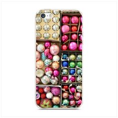 Силиконовый чехол "Елочные игрушки" на Apple iPhone 5/5S/SE / Айфон 5/5S/SE Case Place