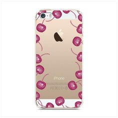 Силиконовый чехол "Рамка из вишни" на Apple iPhone 5/5S/SE / Айфон 5/5S/SE Case Place