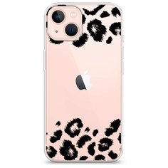 Силиконовый чехол "Окрас леопарда рамка черная" на Apple iPhone 13 / Айфон 13 Case Place