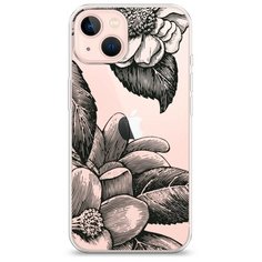 Силиконовый чехол "Цветы тату" на Apple iPhone 13 / Айфон 13 Case Place