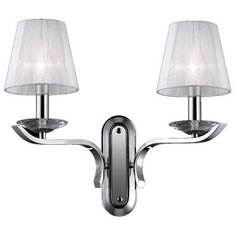 Настенный светильник IDEAL LUX PEGASO AP2 BIANCO, E14, 80 Вт, кол-во ламп: 2 шт., цвет арматуры: хромовый, цвет плафона: белый