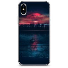Силиконовый чехол "Лодка в закате" на Apple iPhone XS Max (10S Max) / Айфон Иск Эс Макс Case Place