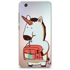 Силиконовый чехол "Единорог и телевизор" на Xiaomi Redmi 4A / Сяоми Редми 4А Case Place