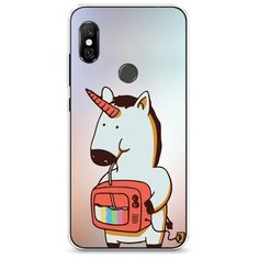 Силиконовый чехол "Единорог и телевизор" на Xiaomi Redmi Note 6 Pro / Сяоми Редми Нот 6 Про Case Place
