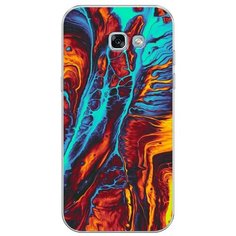 Силиконовый чехол "Желто-голубой флюид" на Samsung Galaxy A3 2017 / Самсунг Галакси А3 2017 Case Place
