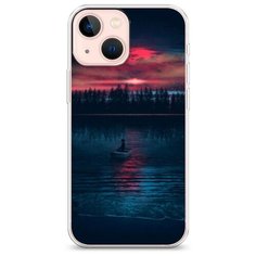 Силиконовый чехол "Лодка в закате" на Apple iPhone 13 mini / Айфон 13 мини Case Place