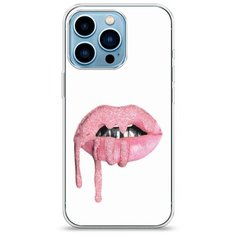 Силиконовый чехол "Потекший блеск на губах" на Apple iPhone 13 Pro / Айфон 13 Про Case Place