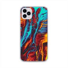 Силиконовый чехол "Желто- голубой флюид" на Apple iPhone 11 Pro Max / Айфон 11 Про Макс Case Place