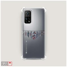 Чехол силиконовый Противоударный Xiaomi Mi 10T Pro Гирлянда из перьев 1 Case Place