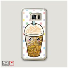 Чехол Жидкий с блестками Samsung Galaxy S6 edge Милый стакан Case Place