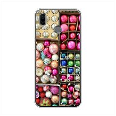 Силиконовый чехол "Елочные игрушки" на Huawei Honor Play / Хуавей Хонор Плэй Case Place