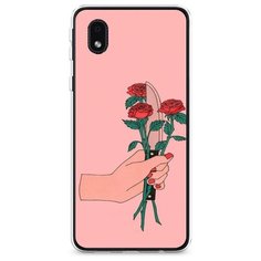 Силиконовый чехол "Розы и нож" на Samsung Galaxy A01 Core / Самсунг Галакси А01 Core Case Place