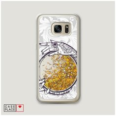 Чехол Жидкий с блестками Samsung Galaxy S6 edge Прозрачное зеркало Case Place