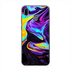 Силиконовый чехол "Фиолетовый флюид арт" на Huawei Honor Play / Хуавей Хонор Плэй Case Place
