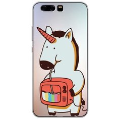 Силиконовый чехол "Единорог и телевизор" на Huawei P10 / Хуавей П10 Case Place