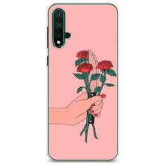 Силиконовый чехол "Розы и нож" на Huawei Nova 5 / Хуавей Нова 5 Case Place
