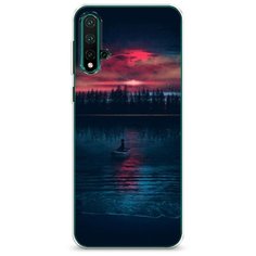 Силиконовый чехол "Лодка в закате" на Huawei Nova 5 Pro / Хуавей Нова 5 Про Case Place