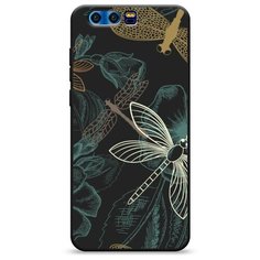 Матовый силиконовый чехол "Тени стрекоз" на Honor 9 / Хонор 9 Case Place