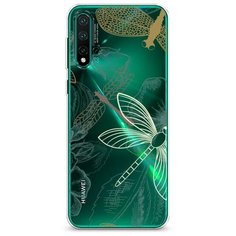 Силиконовый чехол "Тени стрекоз" на Huawei Nova 5 / Хуавей Нова 5 Case Place