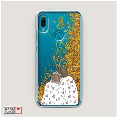 Жидкий чехол с блестками "Плед на двоих" на Huawei Y6 2019 / Хуавей Y6 2019 Case Place