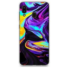 Силиконовый чехол "Фиолетовый флюид арт" на Samsung Galaxy A20 / Самсунг Галакси А20 Case Place