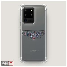Чехол силиконовый Противоударный Samsung Galaxy S20 Ultra Гирлянда из перьев 1 Case Place