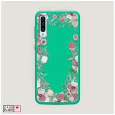 Эко-чехол Samsung Galaxy A50 Розовая цветочная рамка Case Place