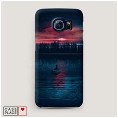 Чехол Пластиковый Samsung Galaxy S6 Лодка в закате Case Place