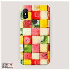 Чехол Пластиковый Xiaomi Redmi Note 6 Pro Фруктовые кубики Case Place