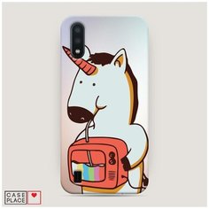Чехол Пластиковый Samsung Galaxy A01 Единорог и телевизор Case Place
