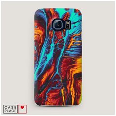 Чехол Пластиковый Samsung Galaxy S7 edge Желто-голубой флюид Case Place