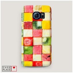 Чехол Пластиковый Samsung Galaxy S7 edge Фруктовые кубики Case Place
