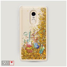 Чехол Жидкий с блестками Xiaomi Redmi Note 4 Музыкальные инструменты градиент Case Place