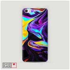 Чехол Пластиковый Xiaomi Mi5 Фиолетовый флюид арт Case Place