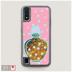 Чехол Жидкий с блестками Samsung Galaxy A01 Сладкие духи Case Place