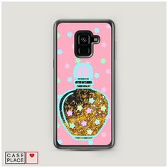 Чехол Жидкий с блестками Samsung Galaxy A8 2018 Сладкие духи Case Place